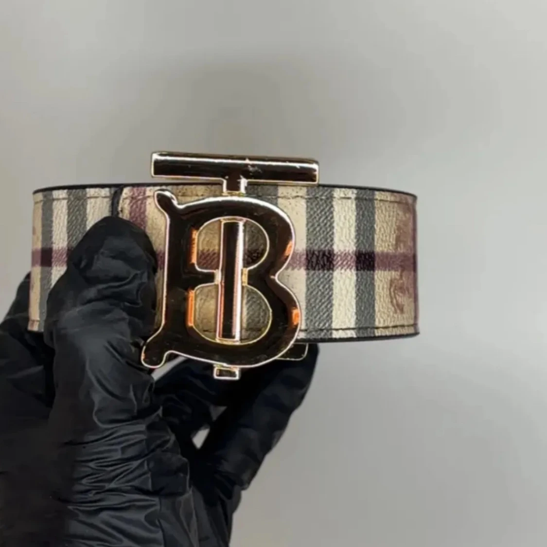 Burberry vändbart skärp med monogram - 1
