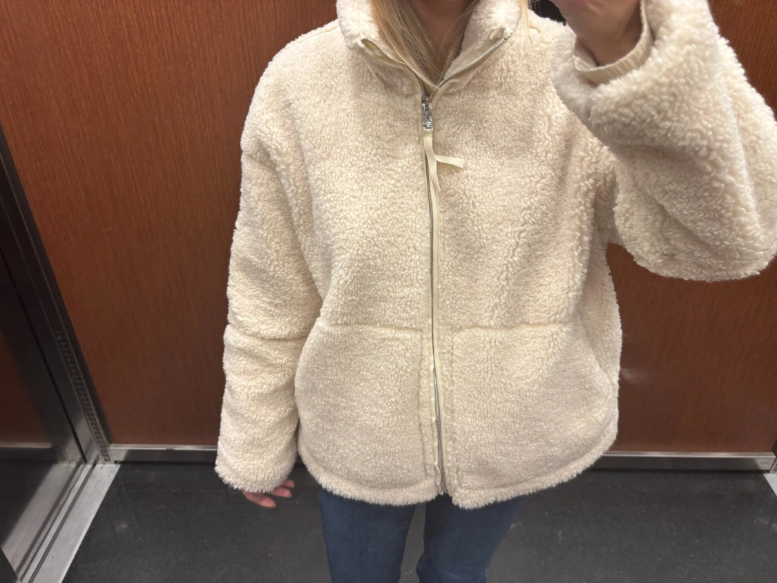 Beige teddyjacka  - 3