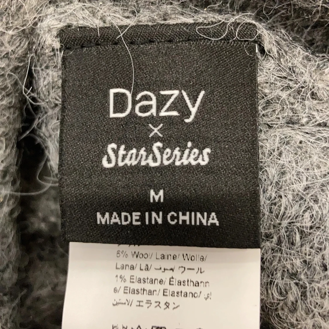 Grå omlottstickad tröja Dazy M - 2