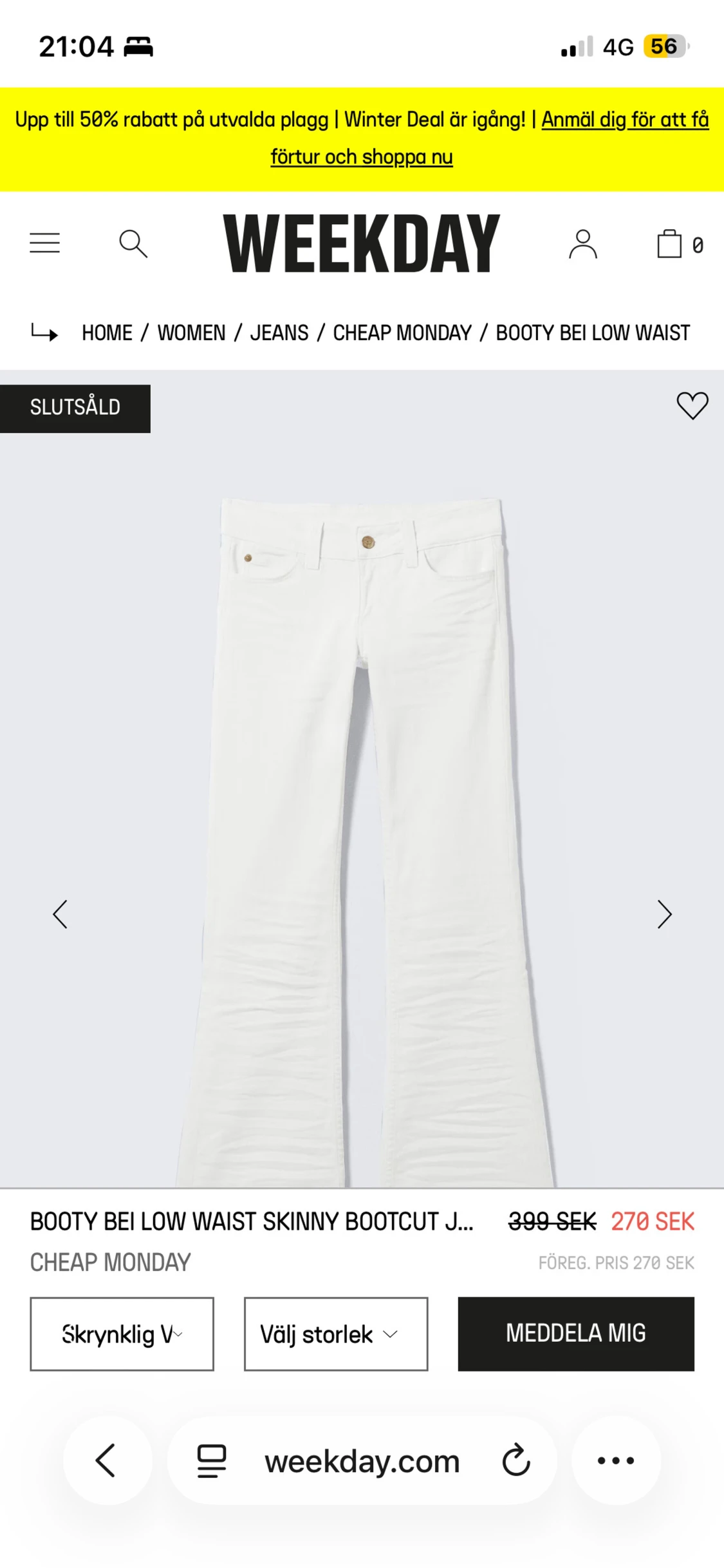 Vita jeans cheap Monday SÖKER!!