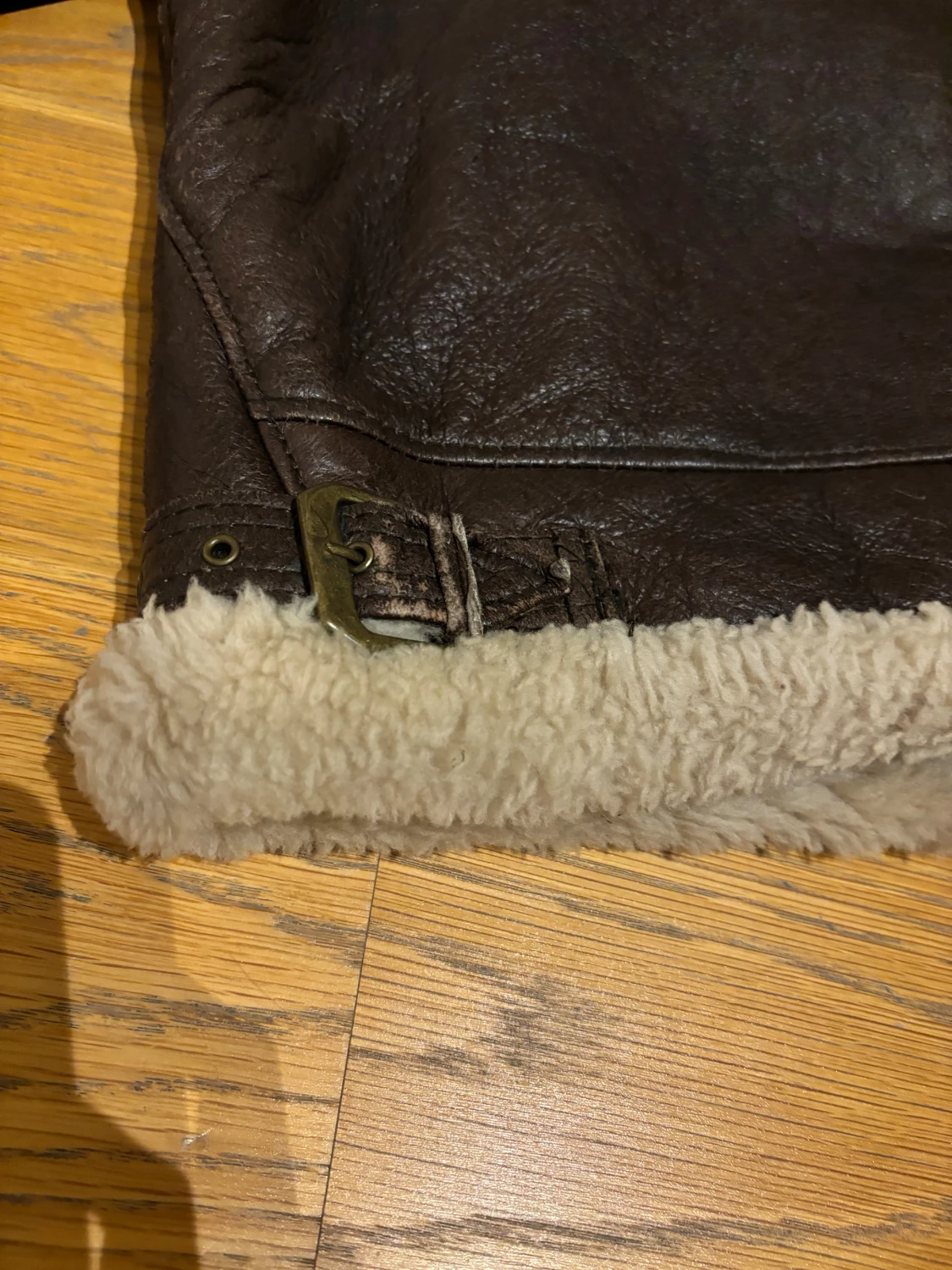 Brun bomberjacka med teddyfoder från Kellex - 1