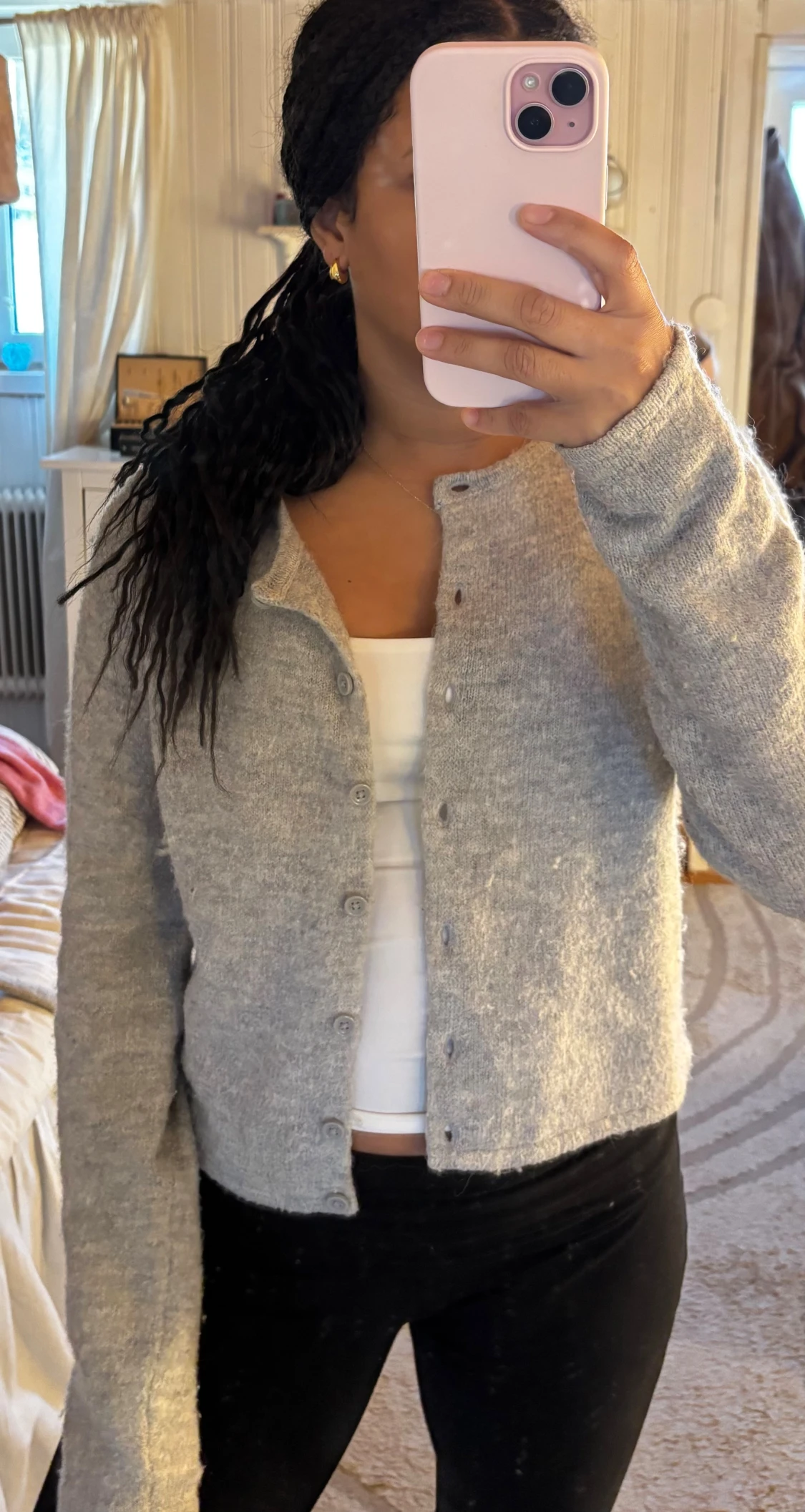 Grå kofta med knappar - 1