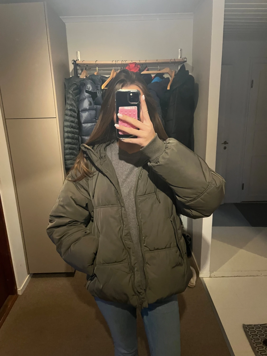 Grön pufferjacka pull&bear