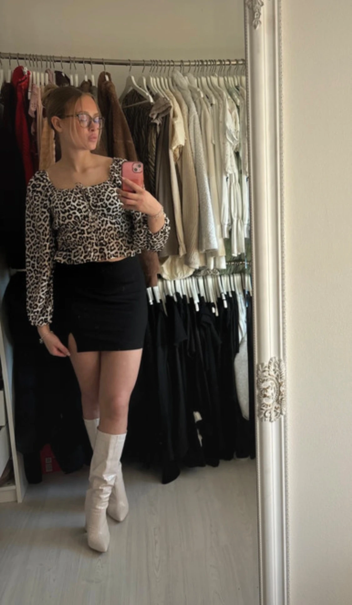  Långärmad leopard topp - 3