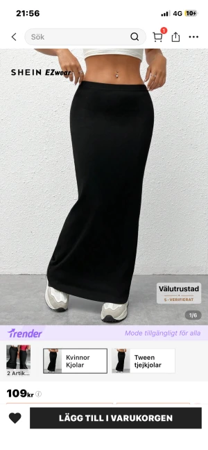 Svart långkjol - Svart långkjol från shein, aldrig använd Säljer då den var för liten för mig