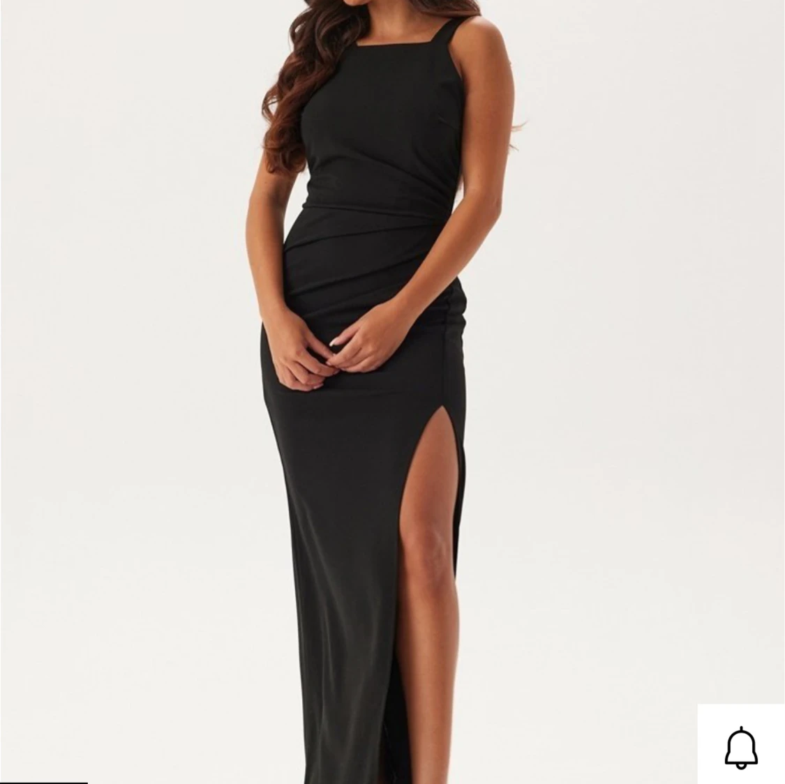 Svart långklänning med slits - 2