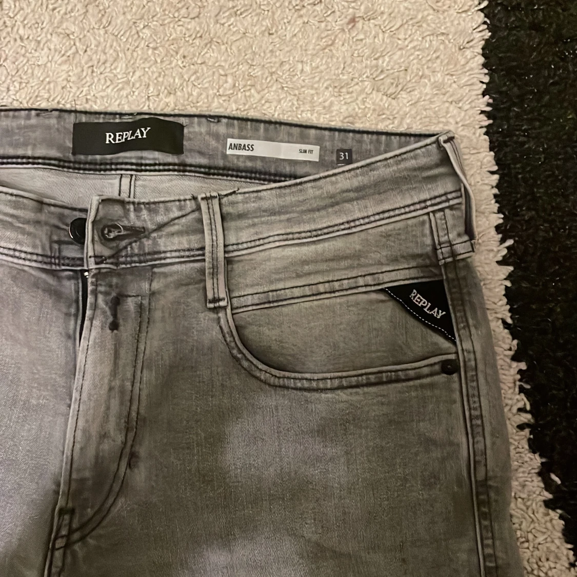 Replay Anbass grå slim jeans - 1