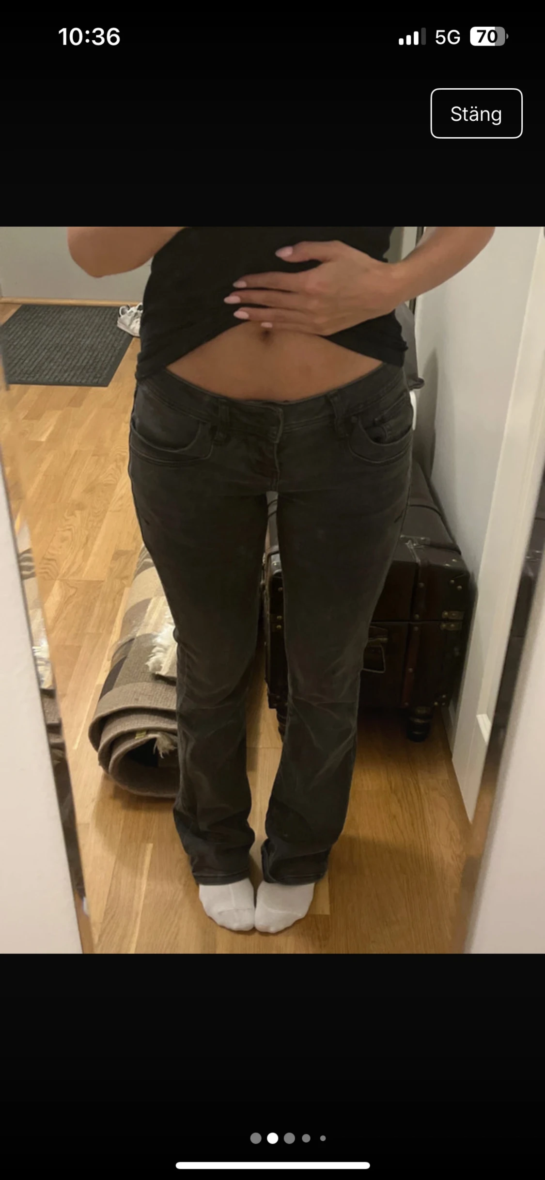 Mörkgråa ltb bootcut jeans låg midja - 1