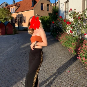 Långkjol  - Jätte snygg snygg långkjol som har leopard mönster på sidorna och en slit där nere. Väldigt skön och bekväm att gå i. Använd några gånger, mycket bra skick!