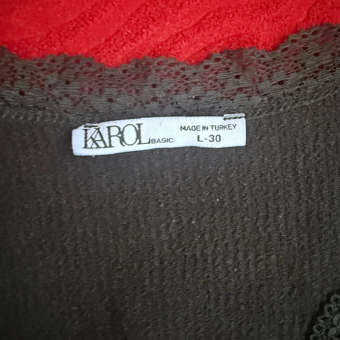 Svart ribbad långärmad topp Karol basic - 1