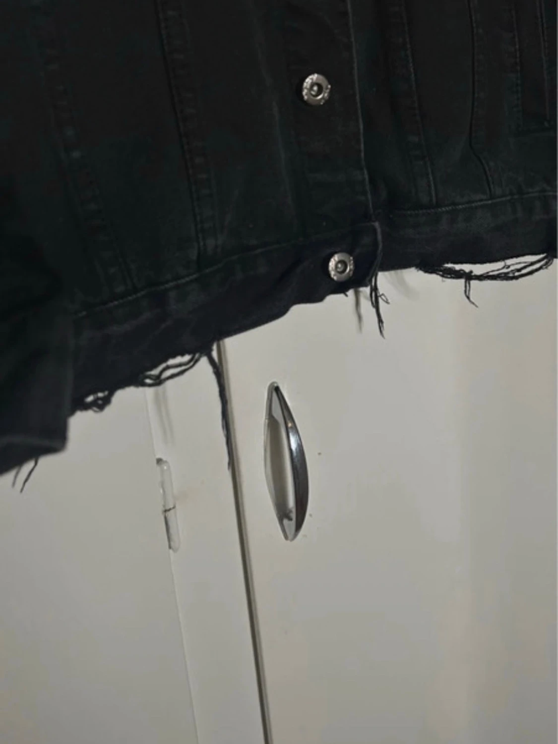 Svart oversized jeansjacka - 3