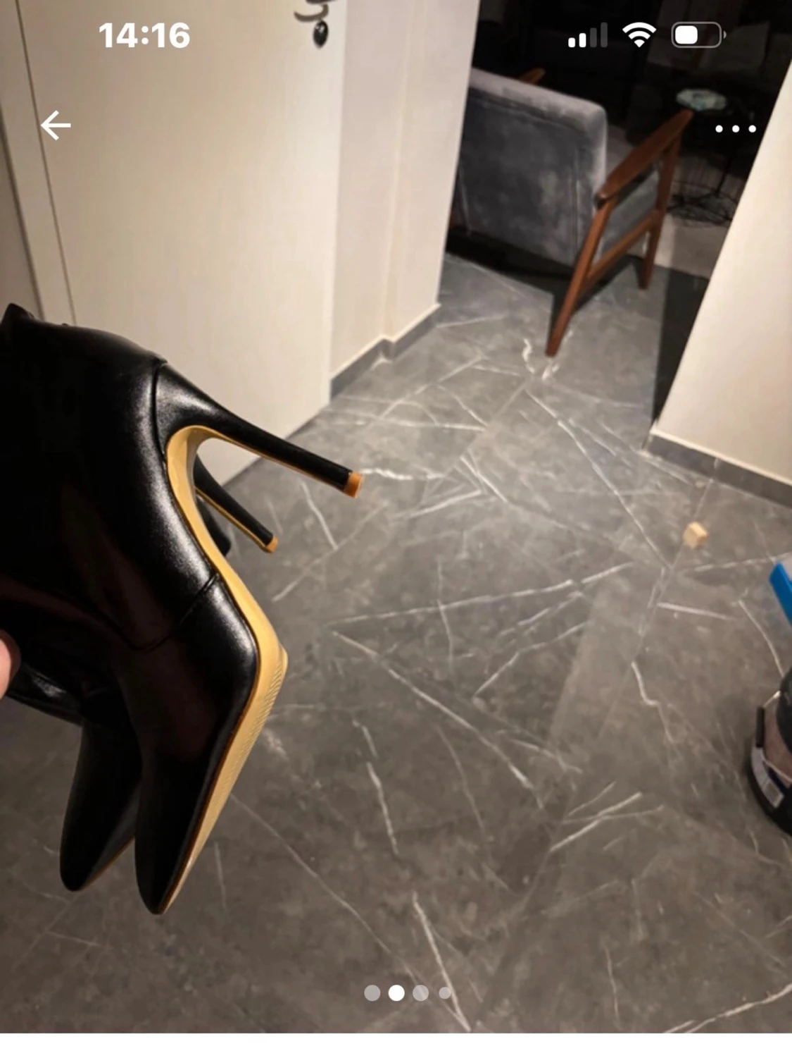 Svarta höga stövlar med klack - 1