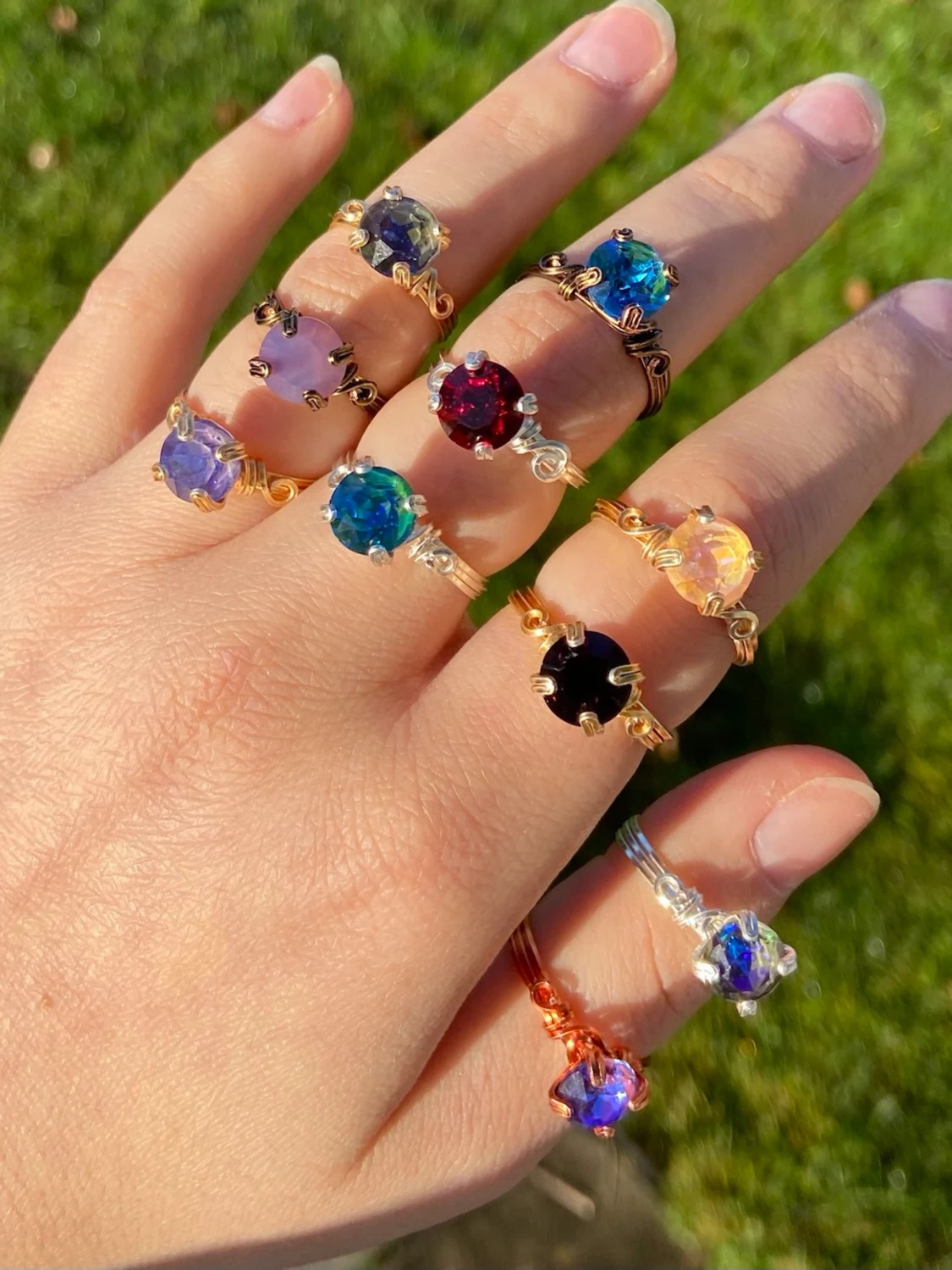 Handgjorda ringar och hängen/berlocker med stenar - 4