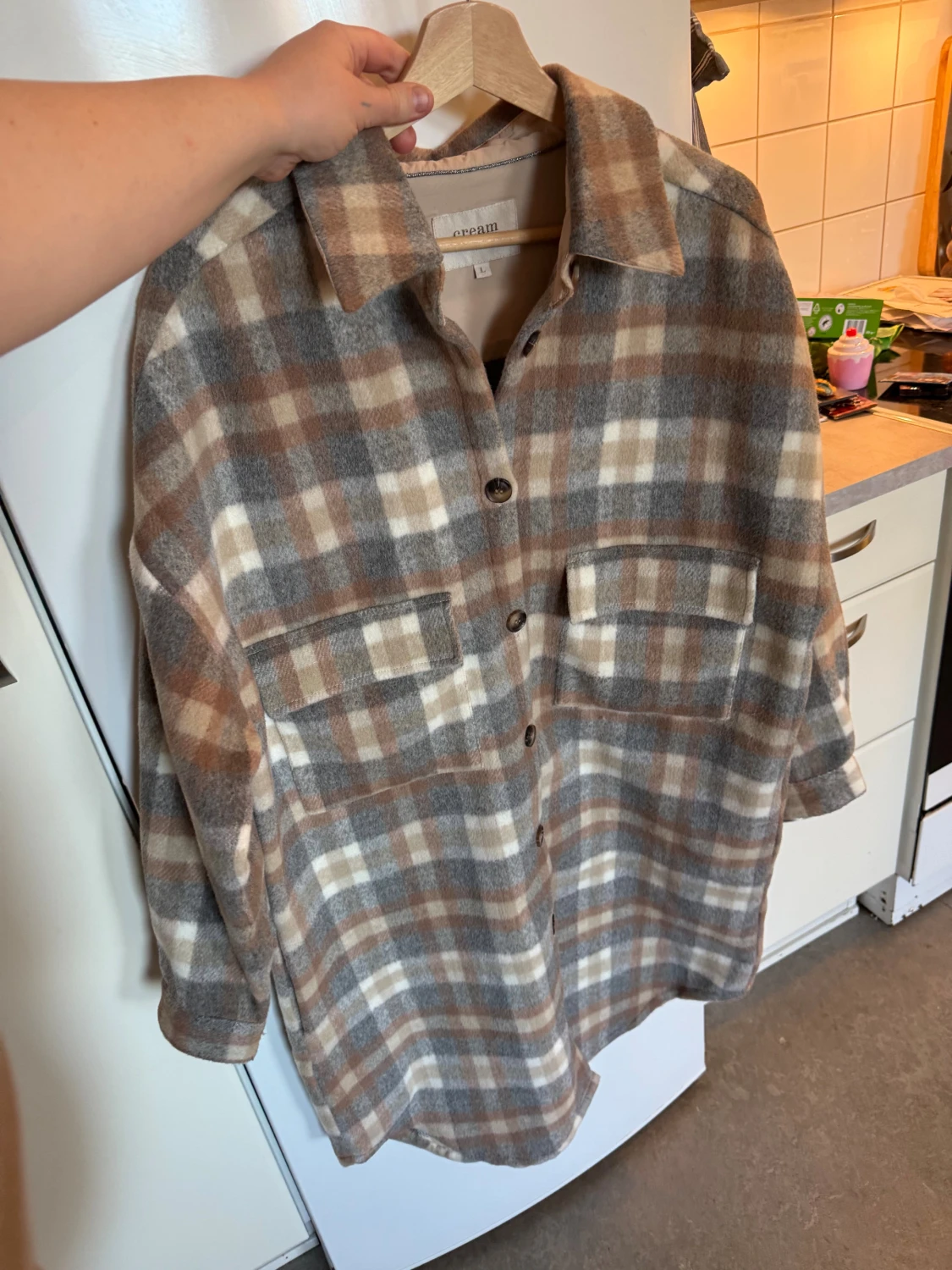 Rutig overshirt från Cream, L - 3