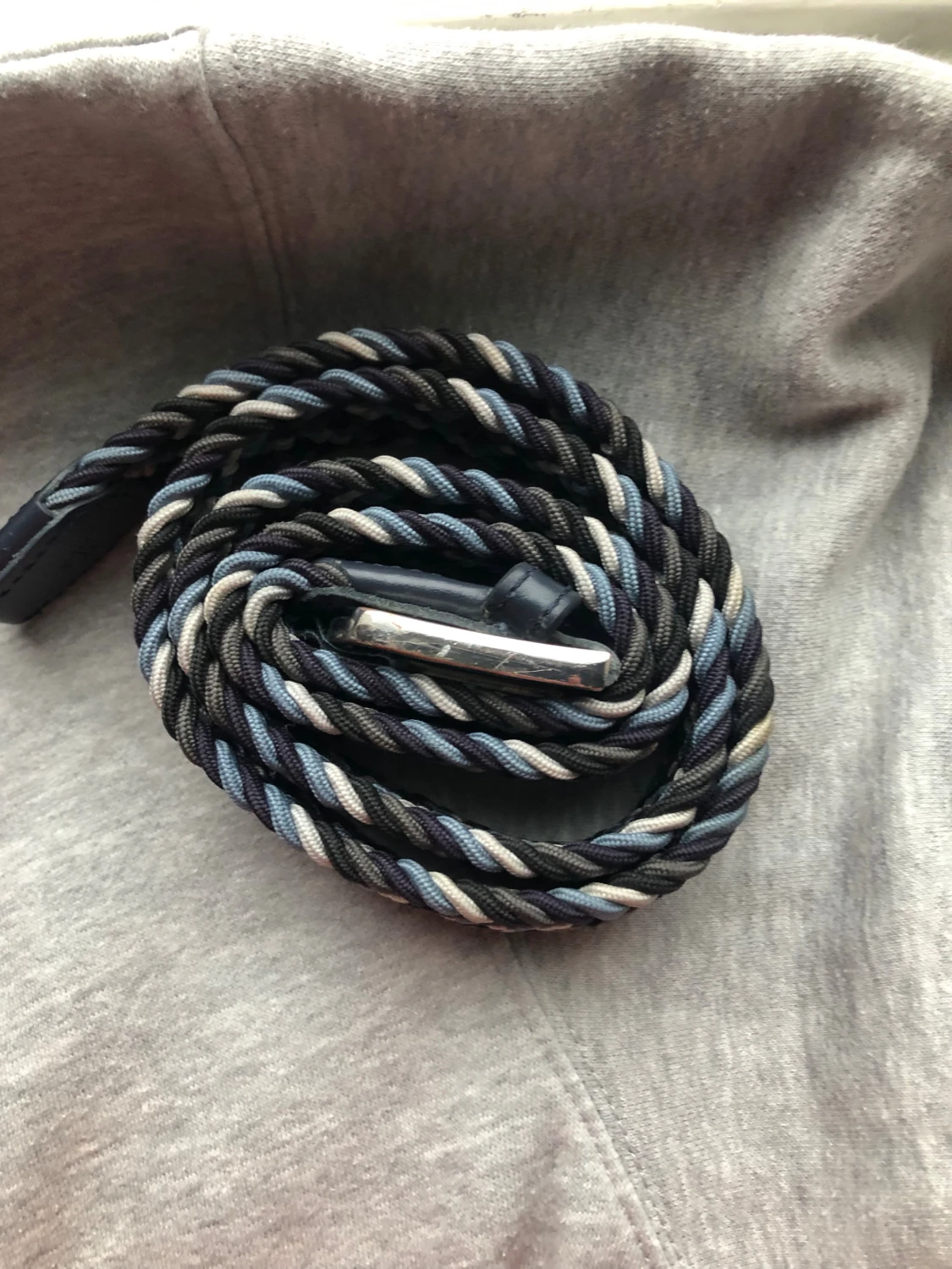 Blå gråt flätat bälte - 1