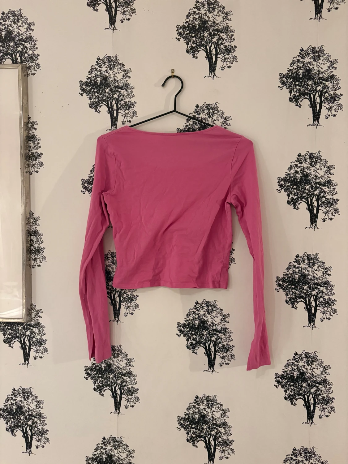 Rosa croppad långärmad topp H&M - 1