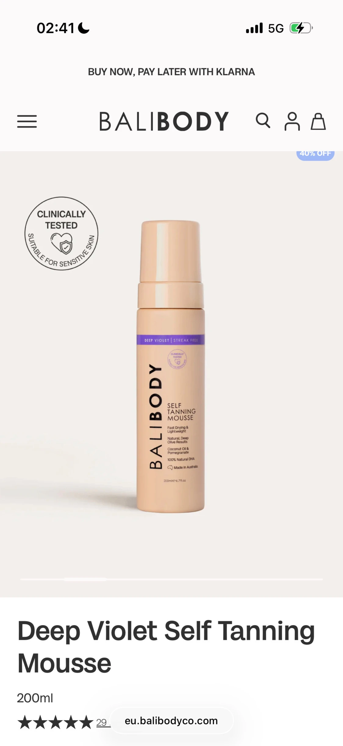 Bali Body Deep Violet Self Tanning Mousse