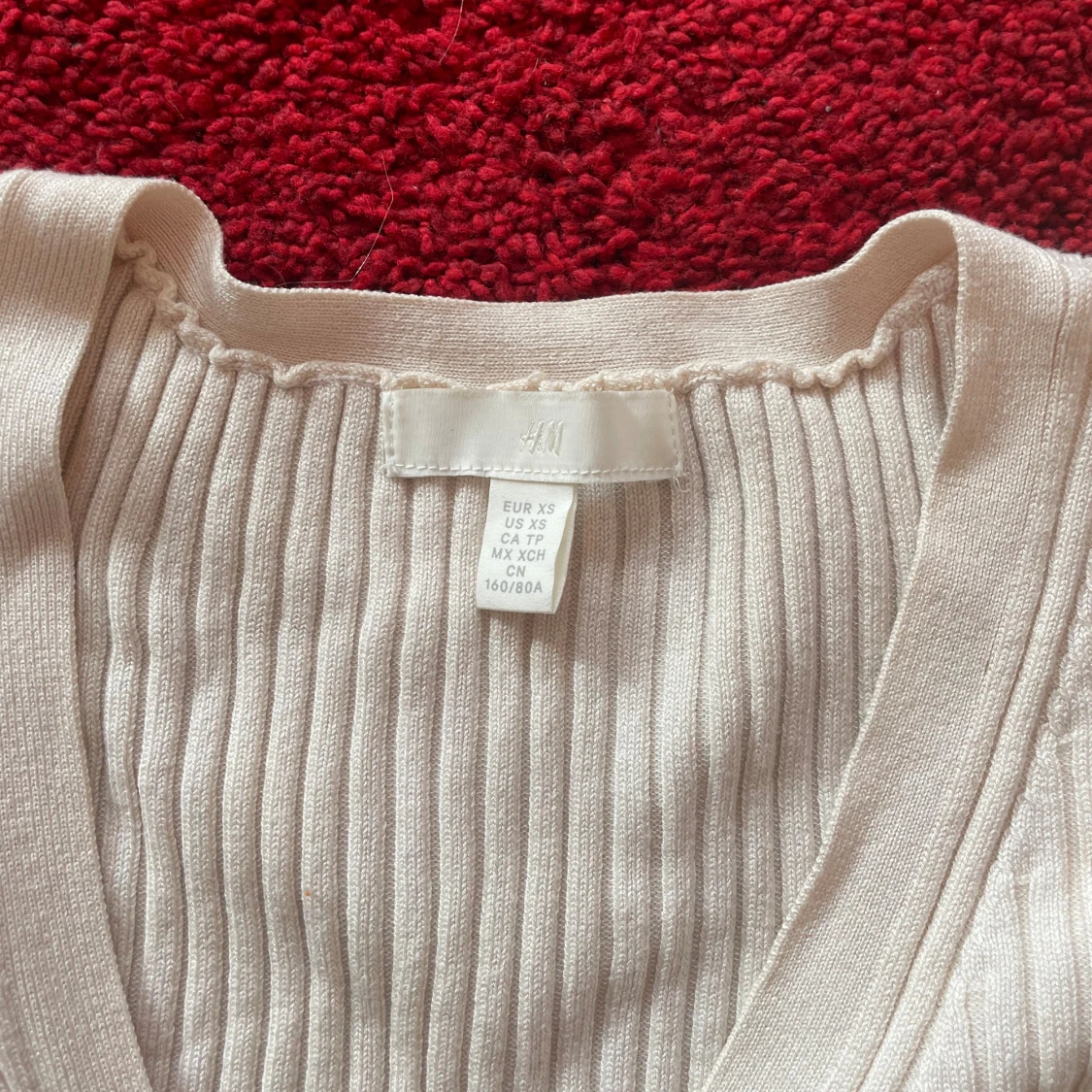 Ribbad beige kofta från H&M - 1
