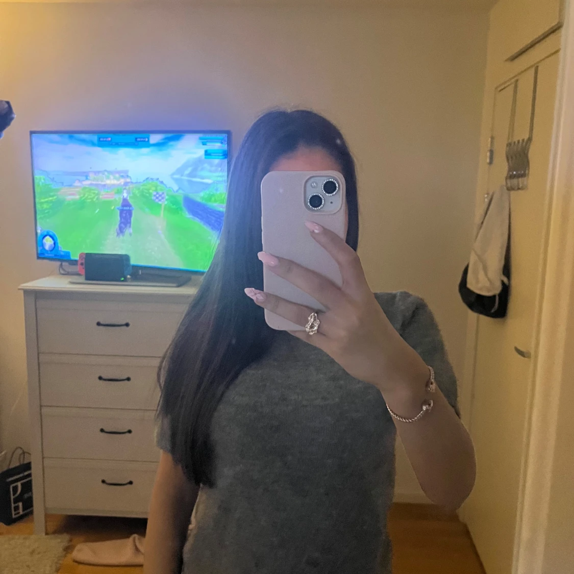 Grå stickad topp från H&M - 1