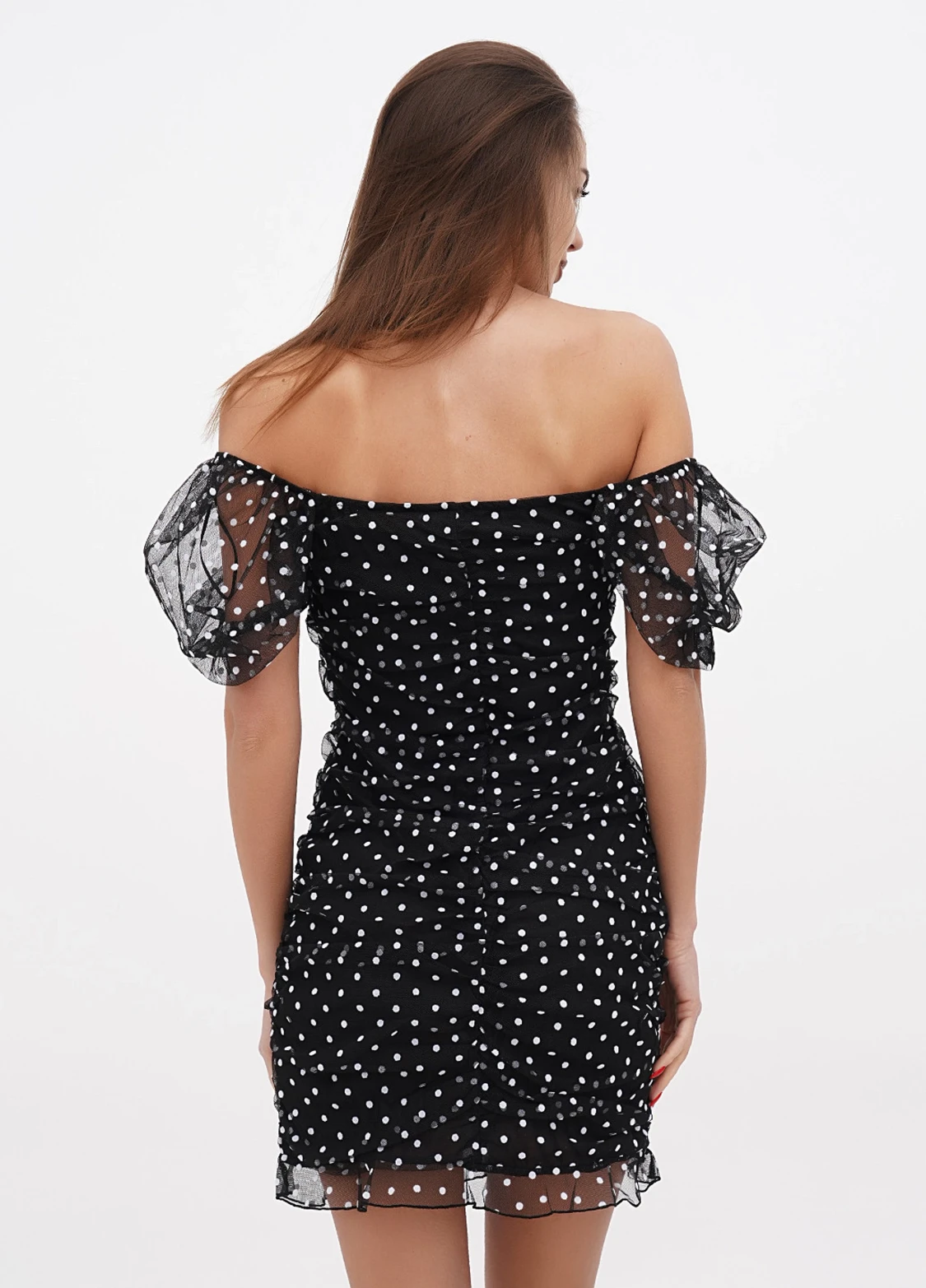 Svart prickig klänning  - 2
