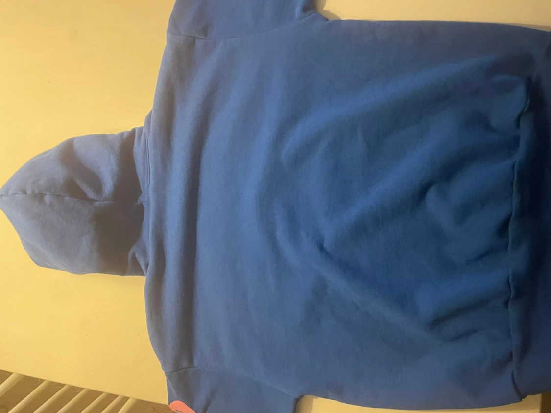 555 blå hoodie med rosa stjärnor XL - 3