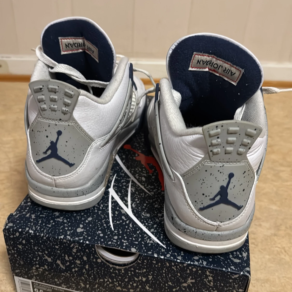 Nike Air Jordan 4 Retro Vit/Marinblå - 2