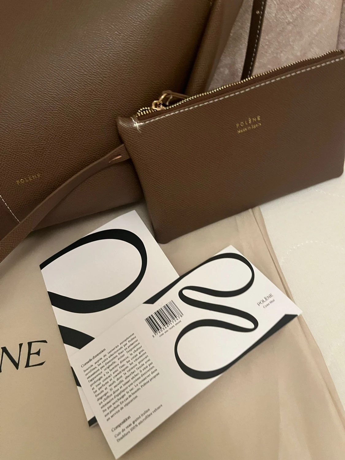 Brun axelväska från Polène i skinn - 5