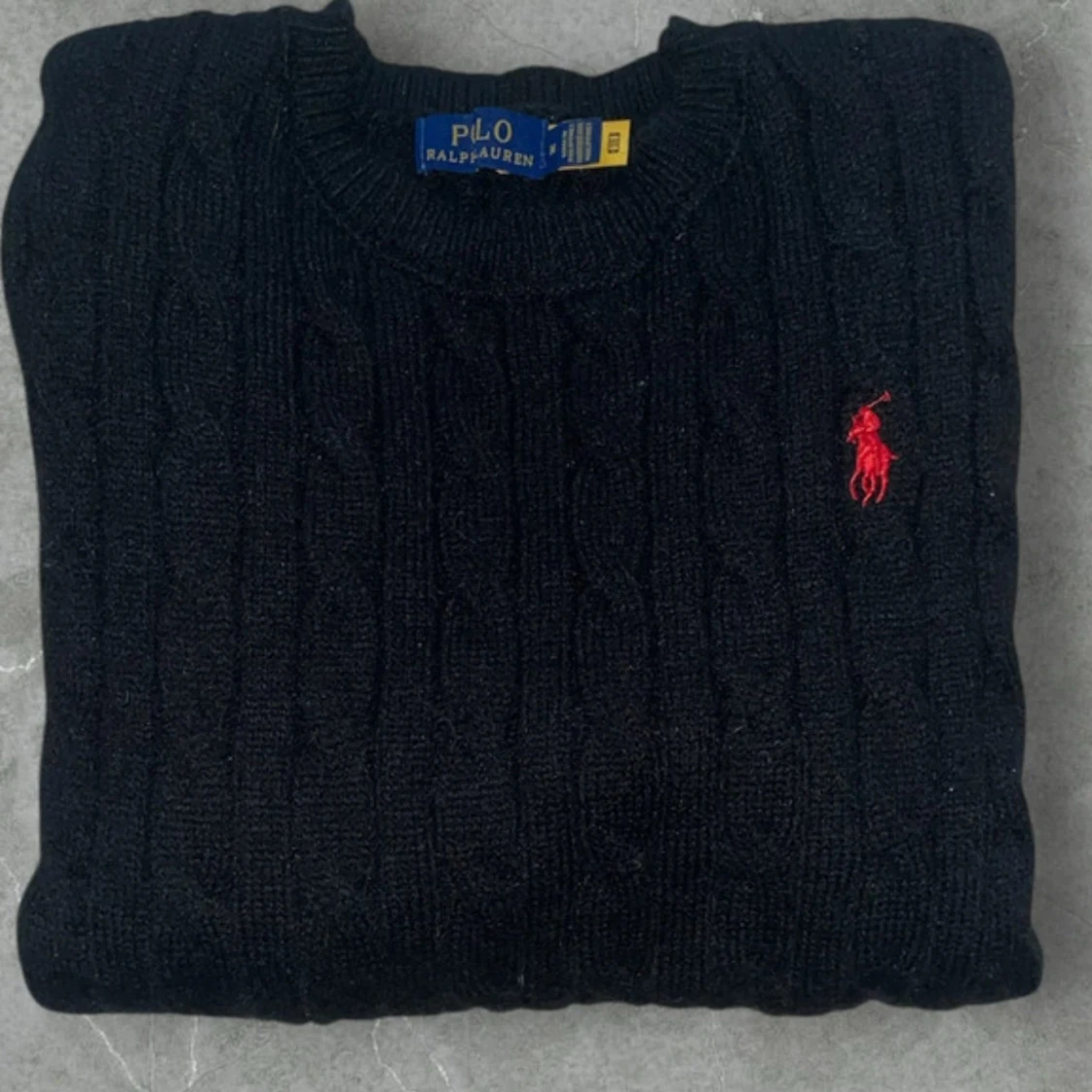 Svart kabelstickad tröja Polo Ralph Lauren