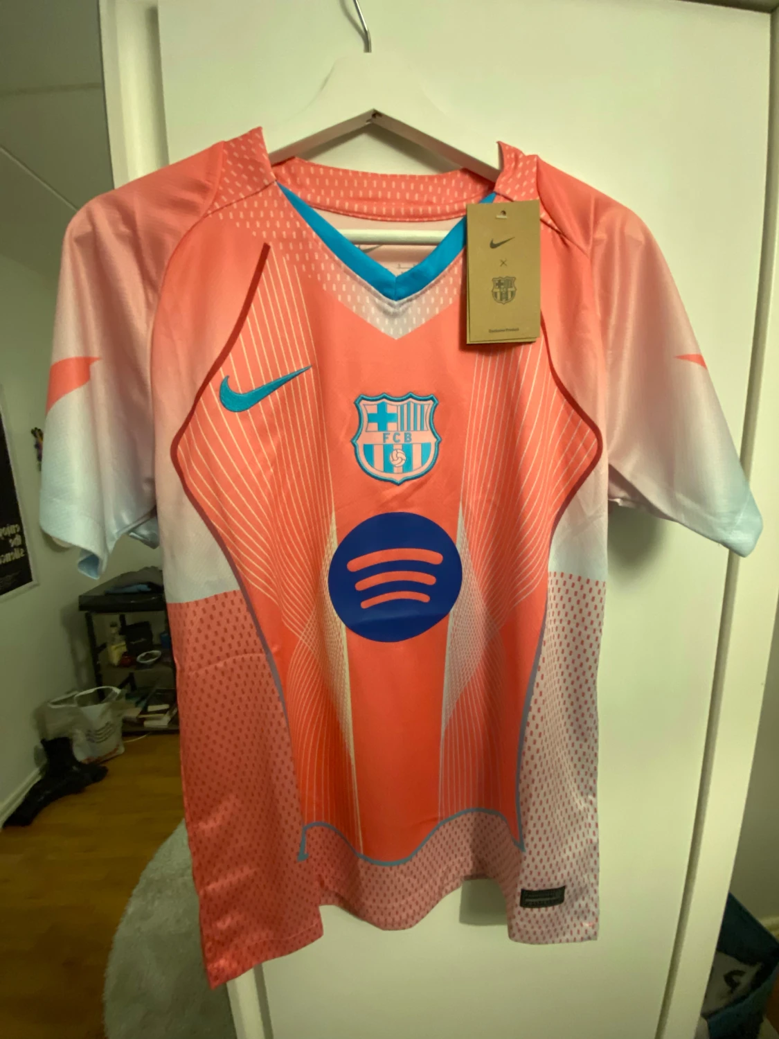 Barcelona Nike fotbollströja rosa/blå