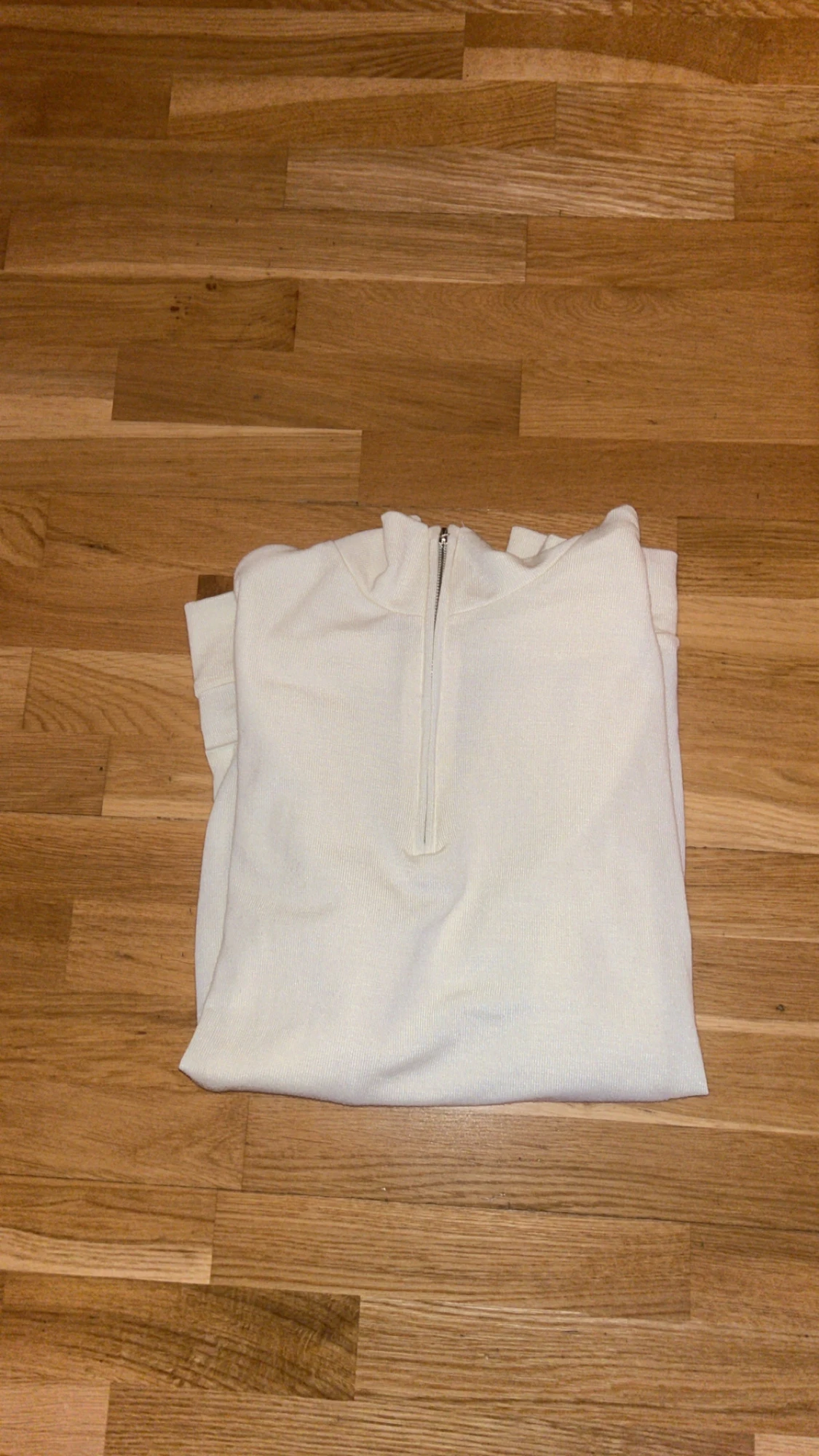 Vit Kashmir tröja med half zip