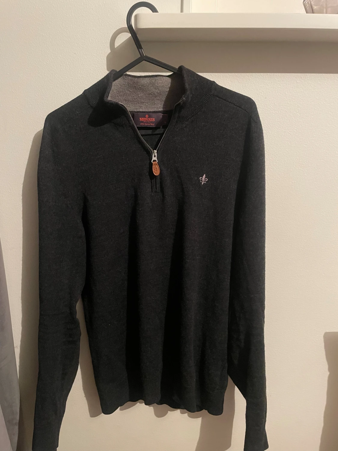 Mörkgrå stickad half zip från Morris XS - 1