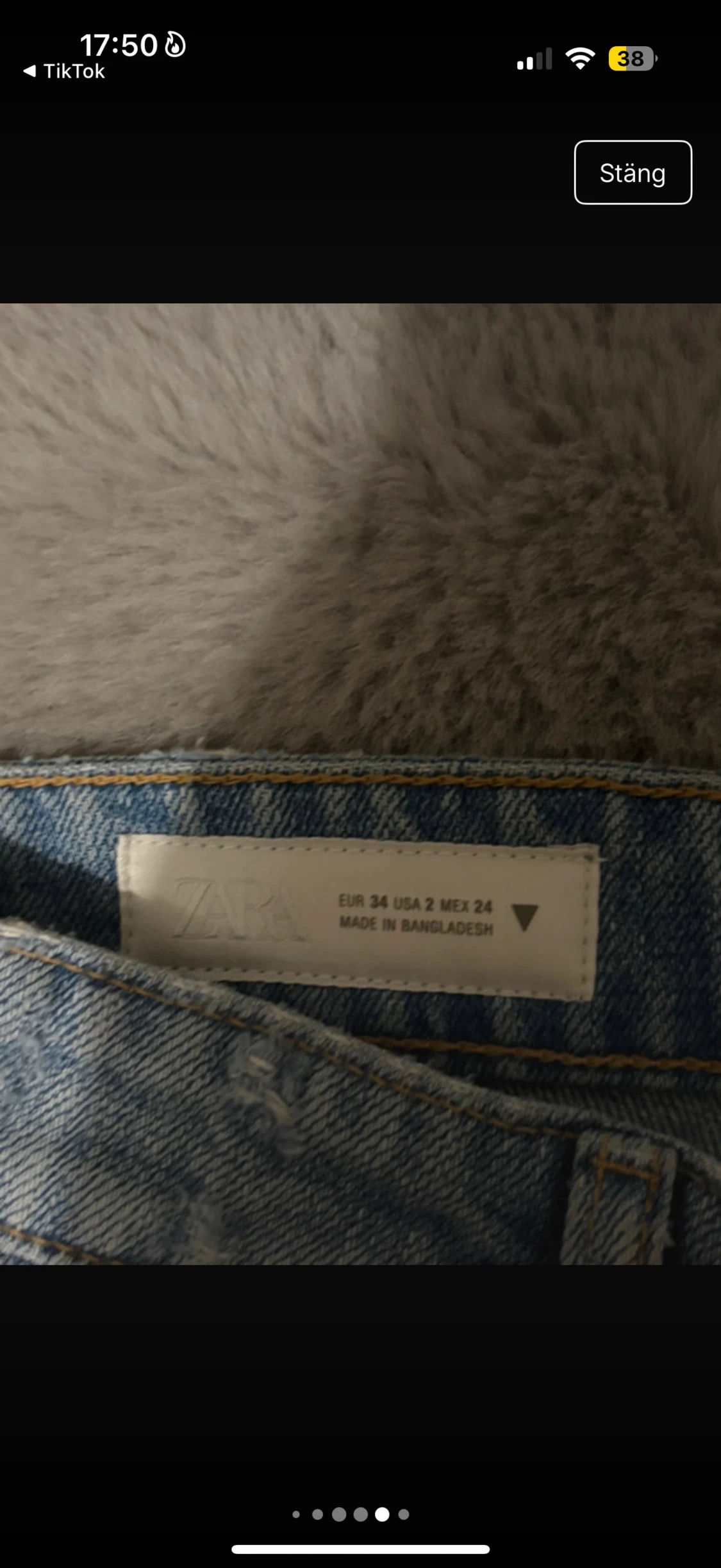 Blå ripped wide jeans från Zara - 3