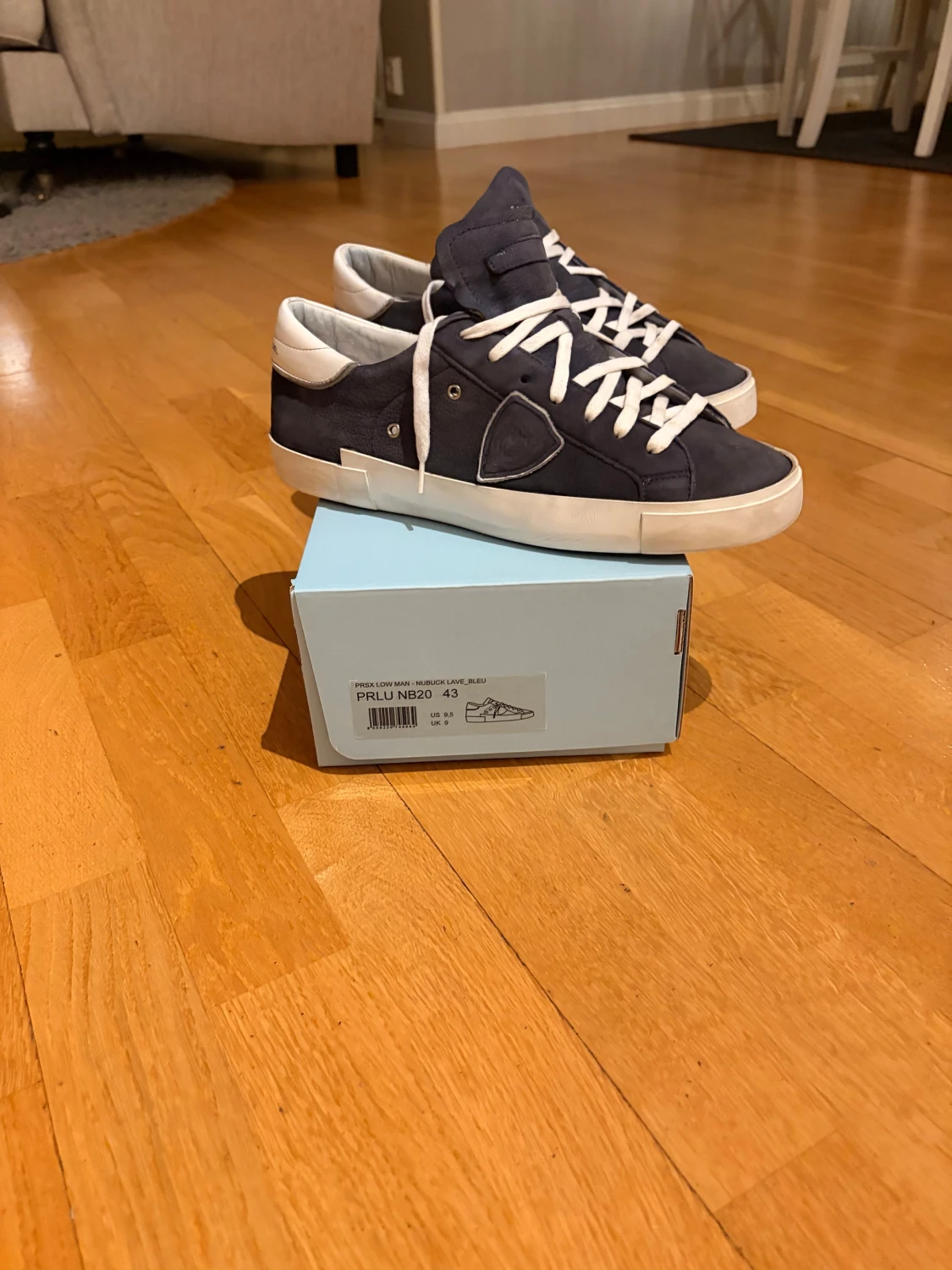 Philippe Model blå sneakers med snörning