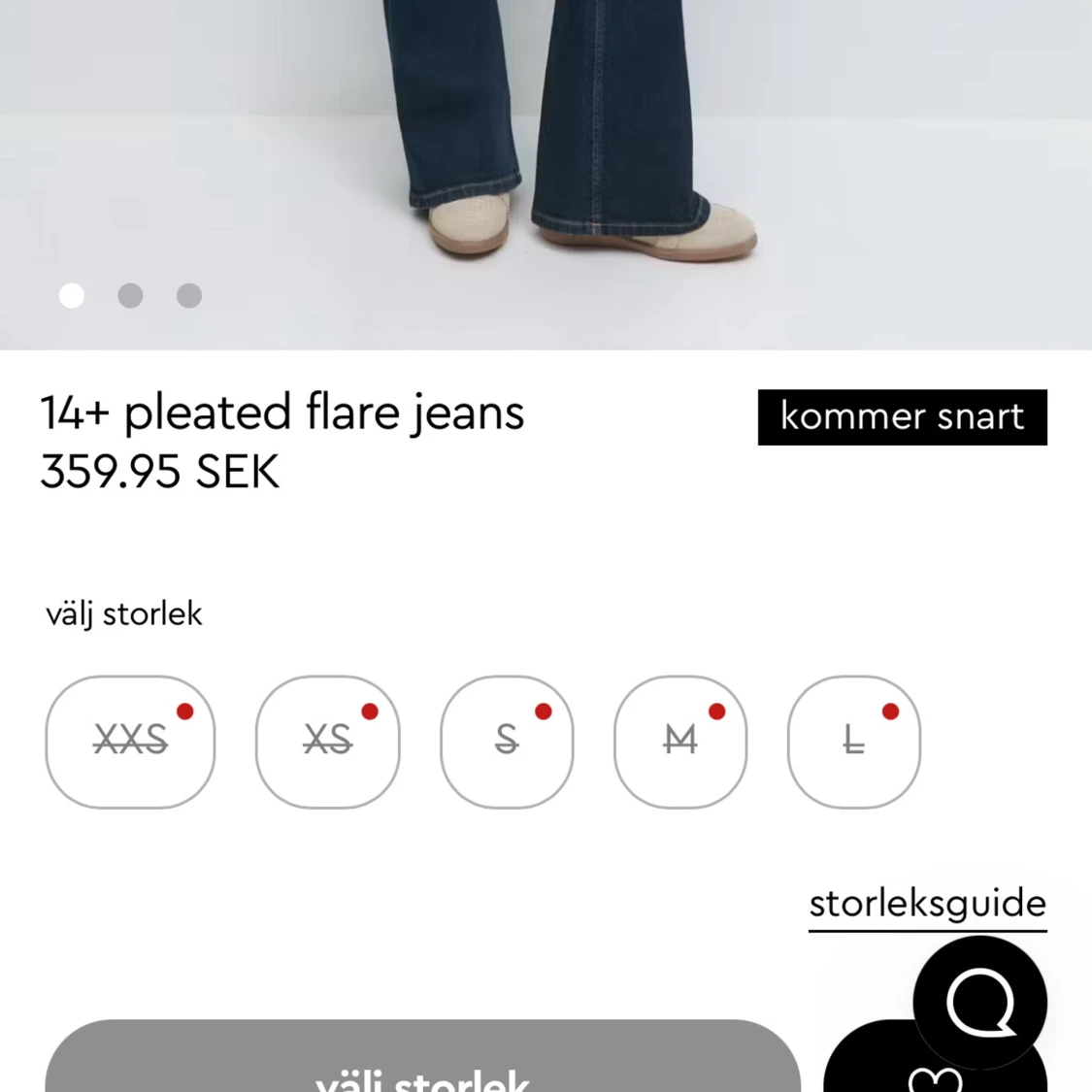 Mörkblå flare jeans med slitningar - 2