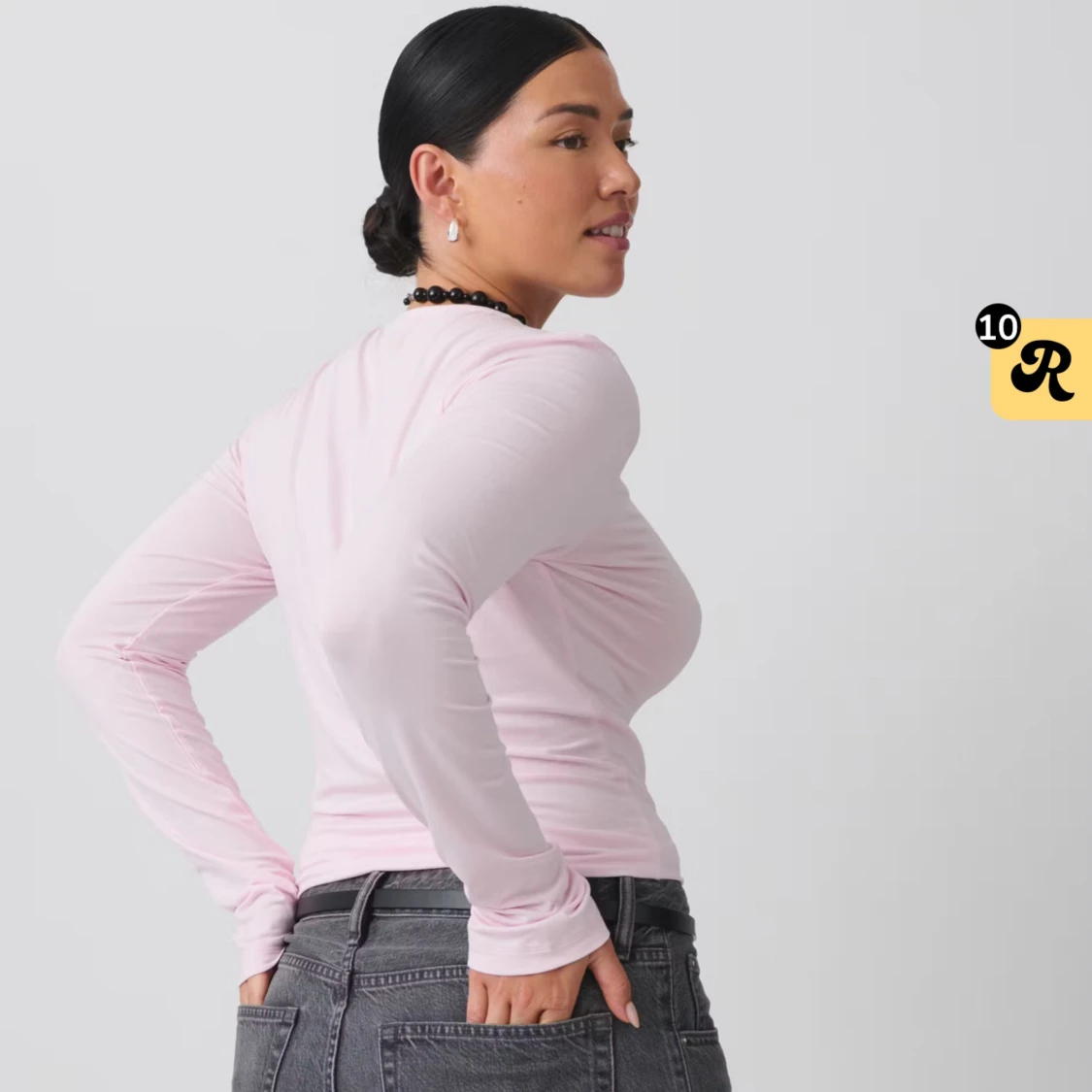 Ljusrosa långärmad topp - 1