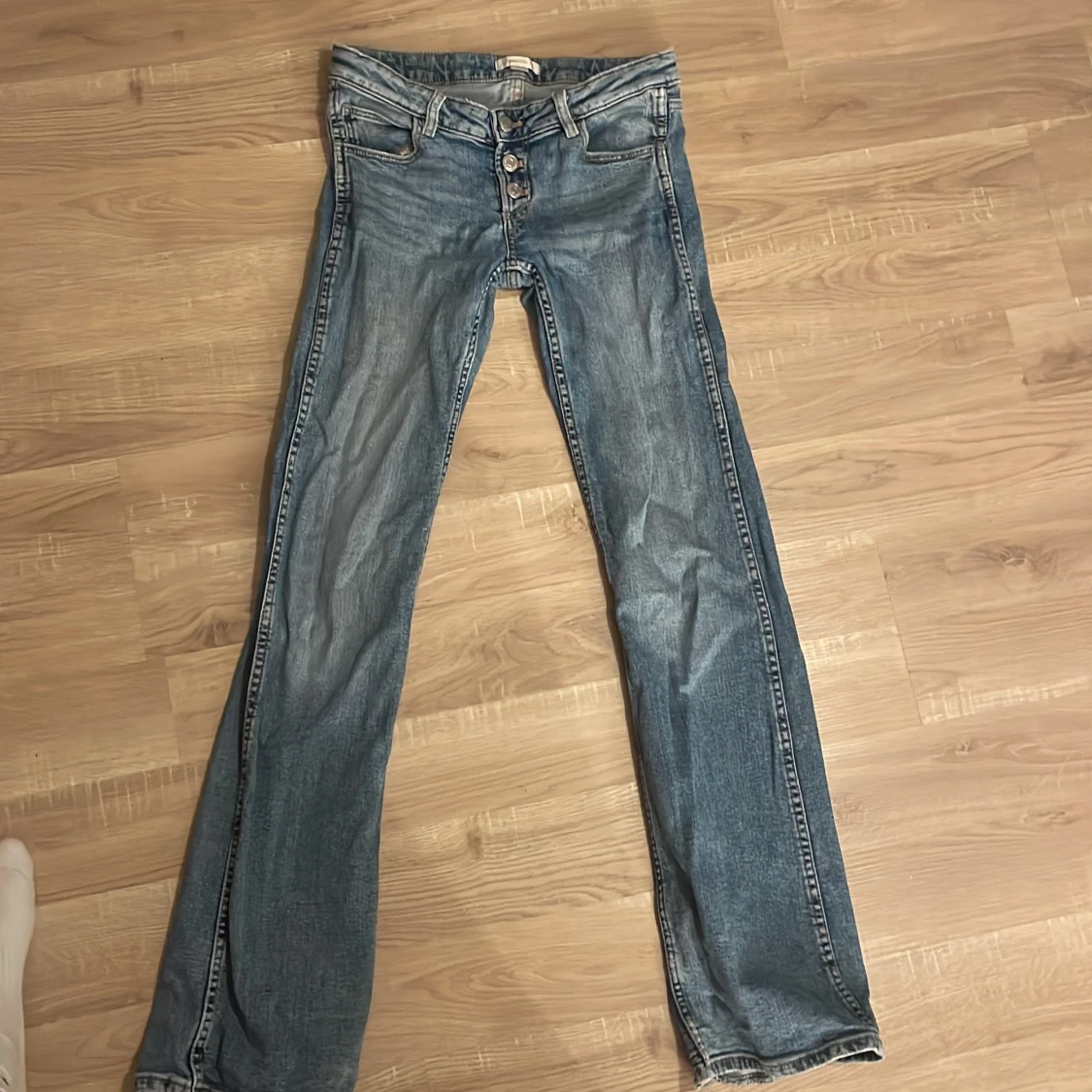 Blå low waist Jeans - 1