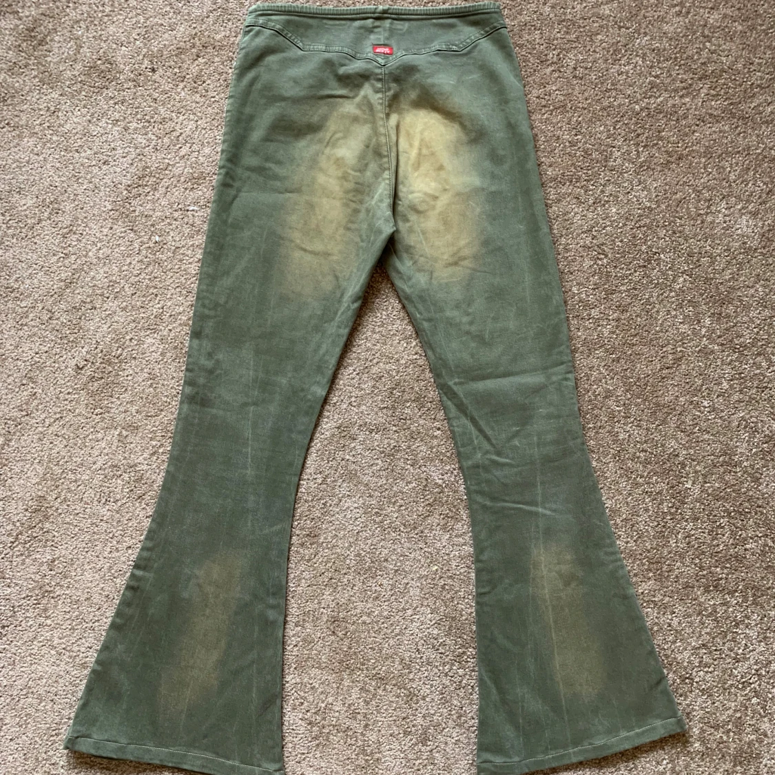 Vintage Miss Sixty khaki utsvängda jeans - 3