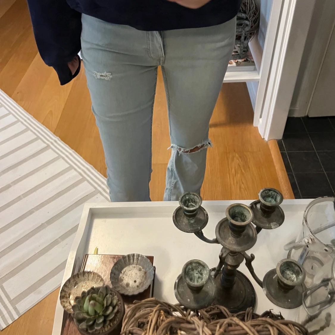 Ljusblå bootcut jeans - 3