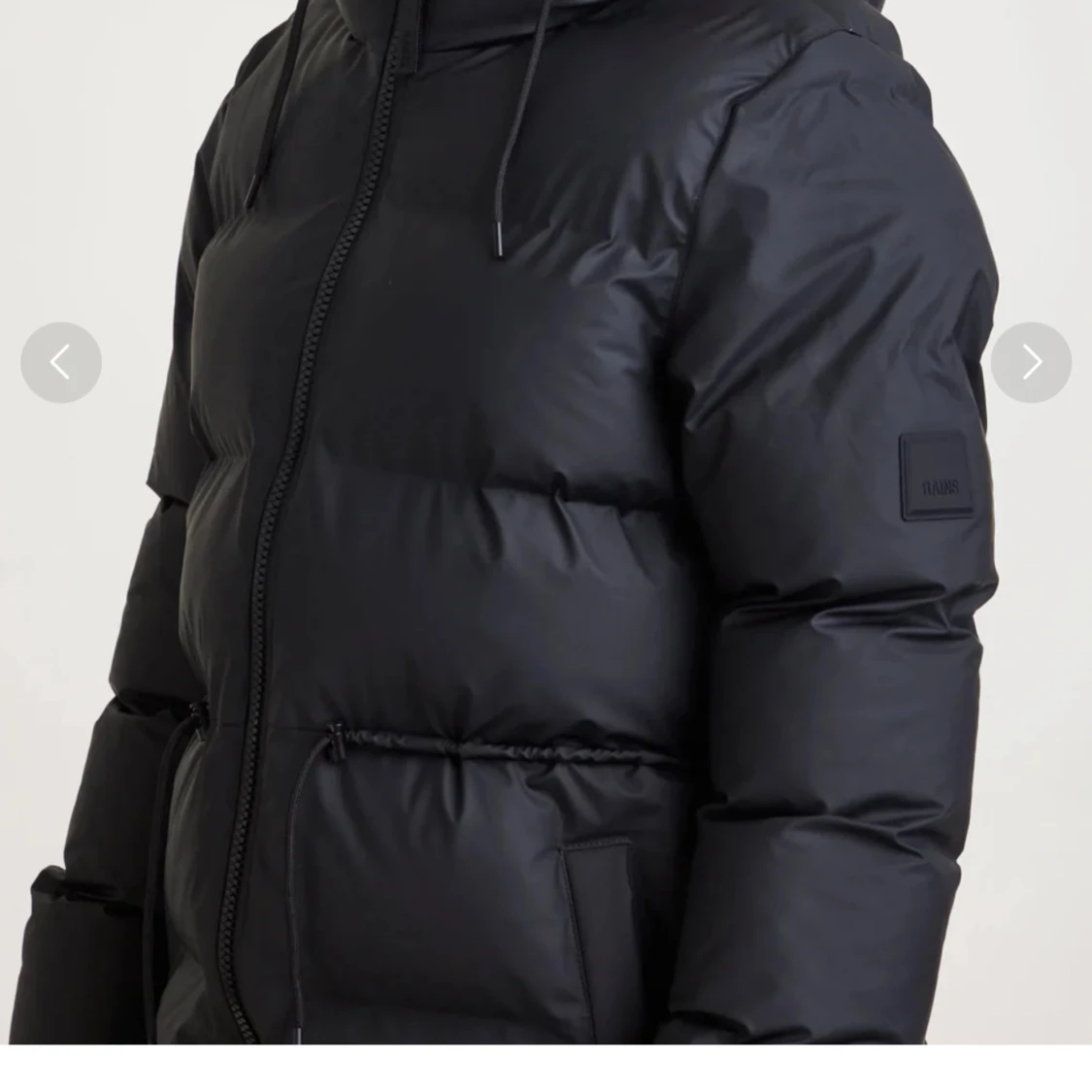 Svart lång pufferjacka från Rains - 2