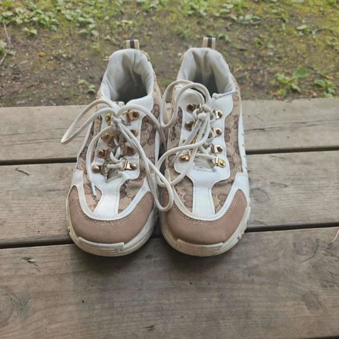 i chunky sneakers beige/vit - 3