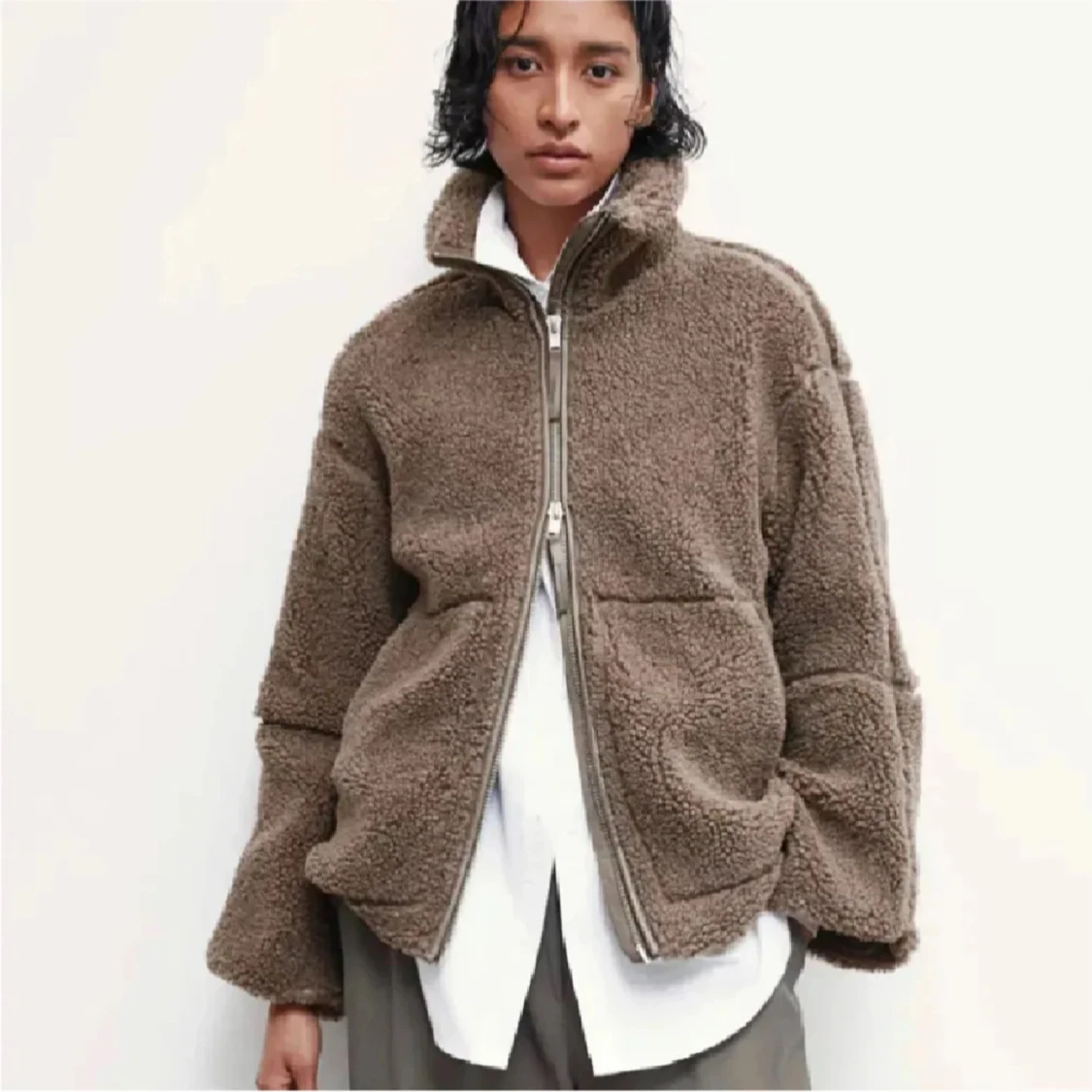 Brun teddyjacka H&M - 1