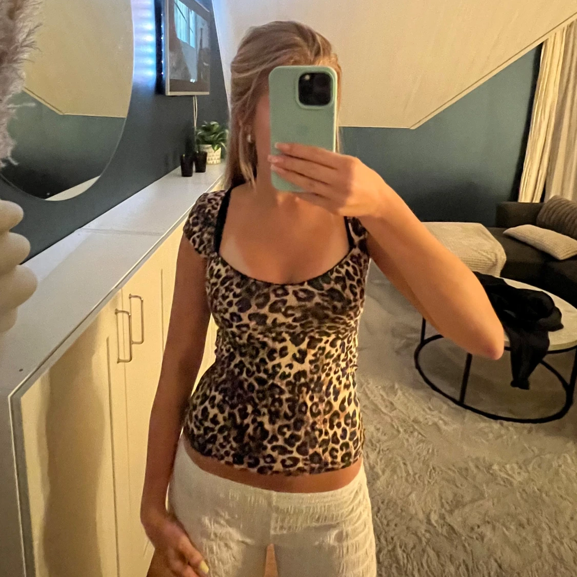 Leopardmönstrad tight topp - 1