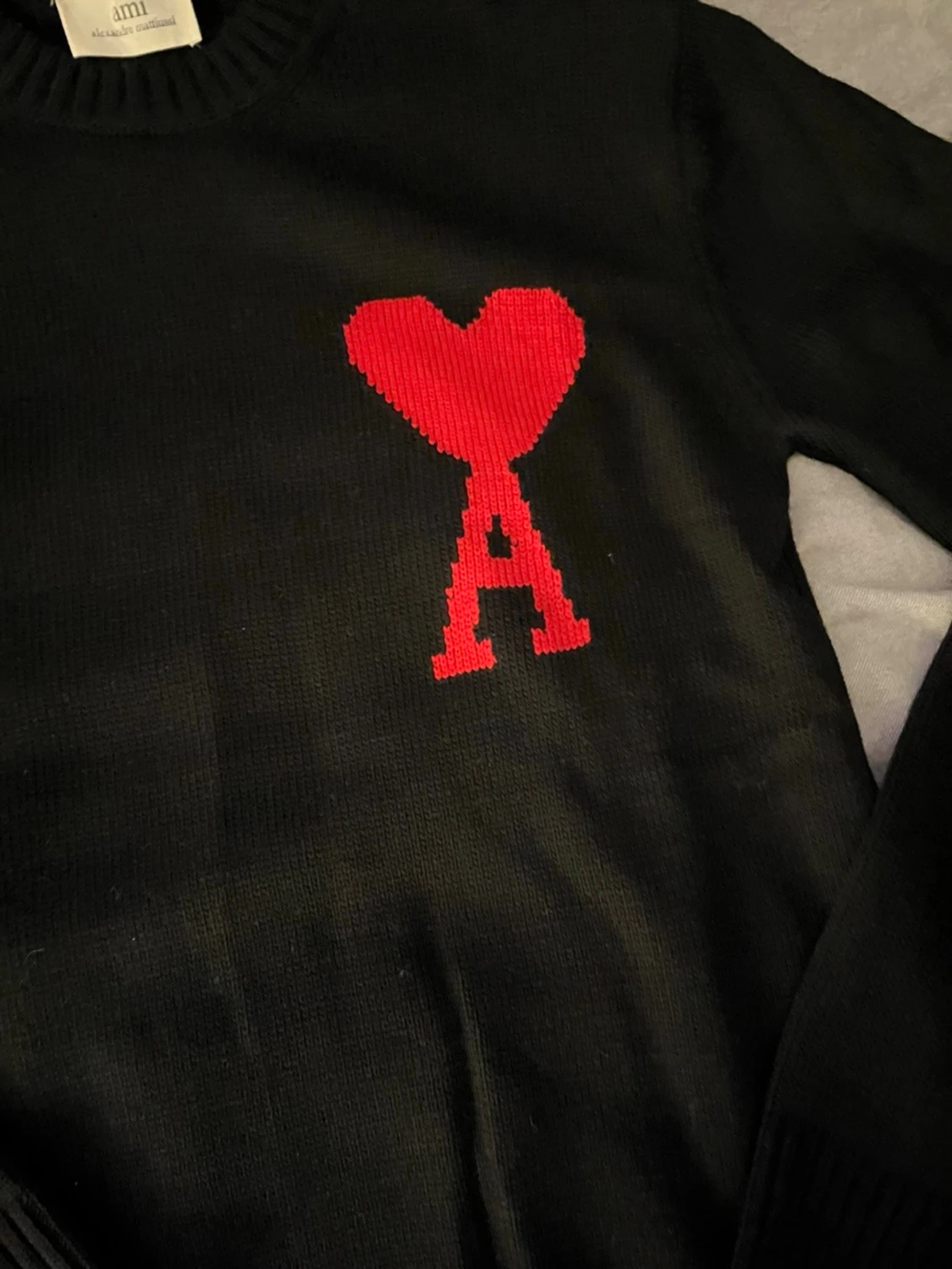 Svart stickad tröja från Ami Paris - 1