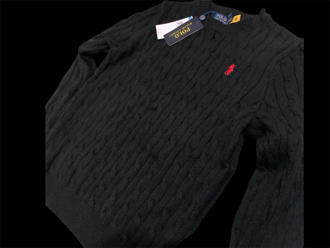 Svart kabelstickad tröja Polo Ralph Lauren