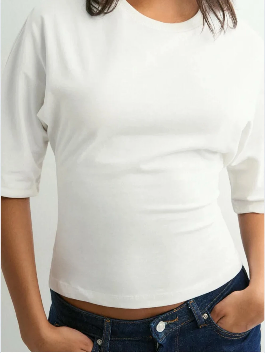 Vit croppad topp med knyt i ryggen - 1