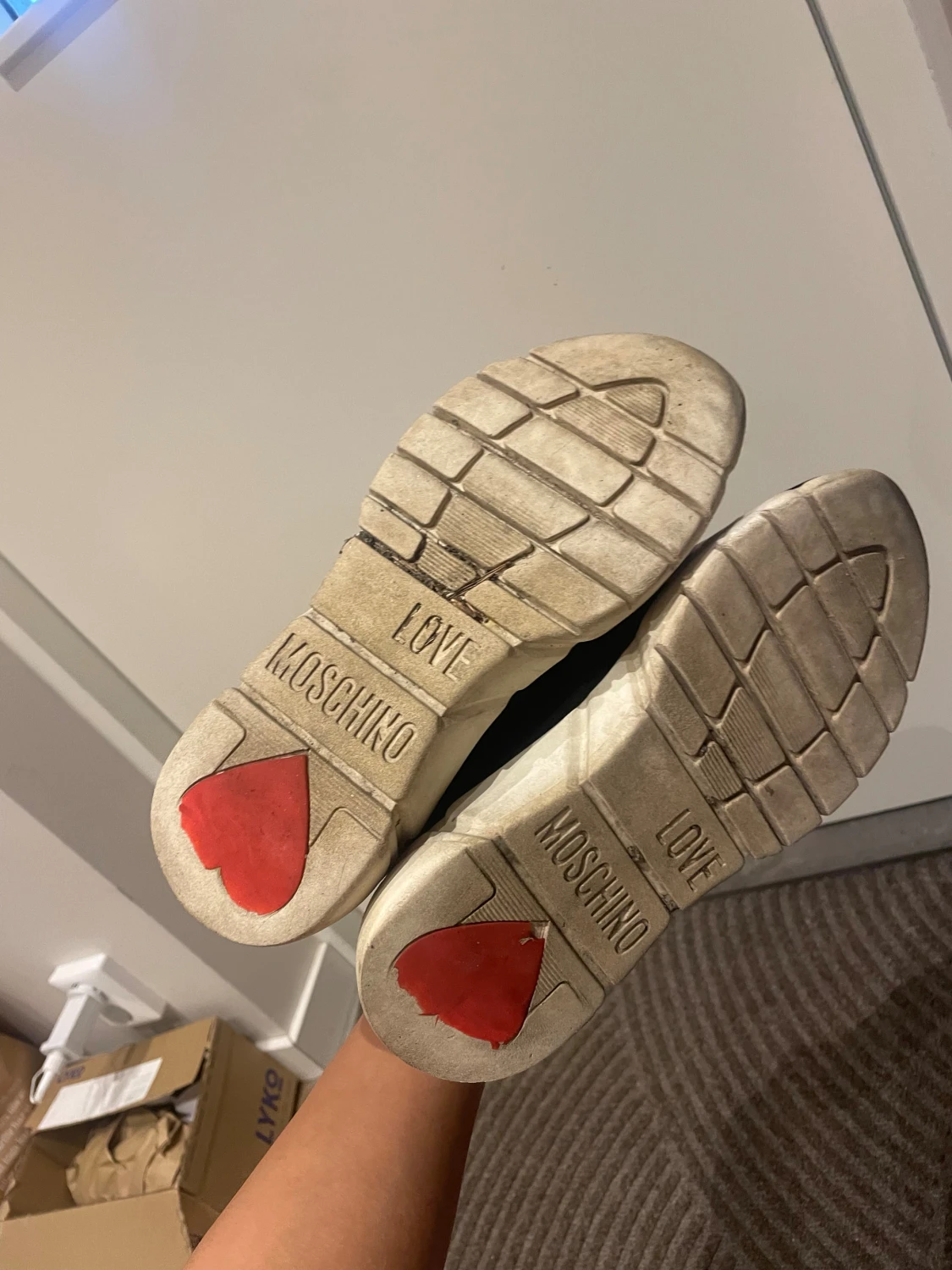 Love Moschino svarta sneakers med hjärta - 3