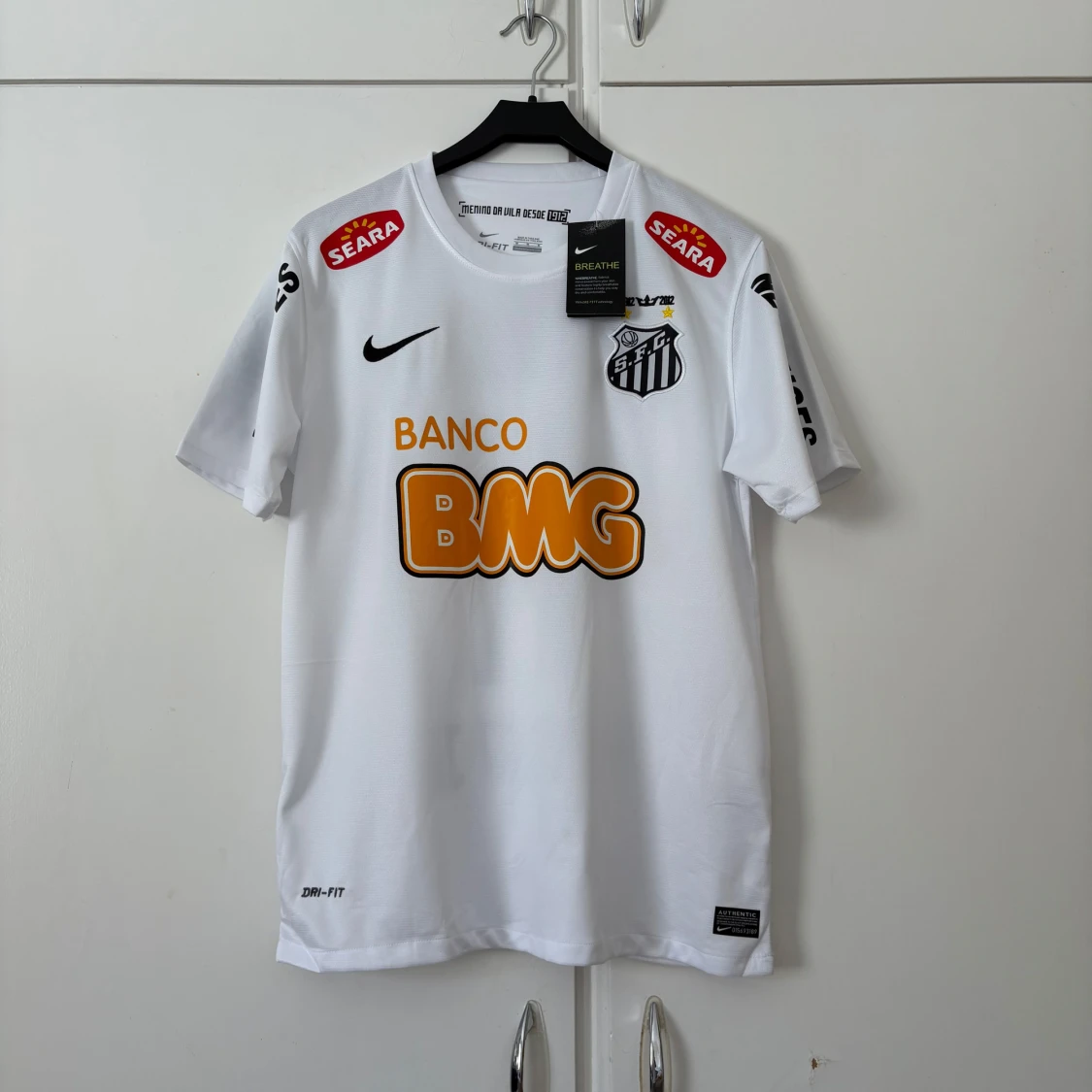 Santos Neymar Jr 11 vit fotbollströja Nike