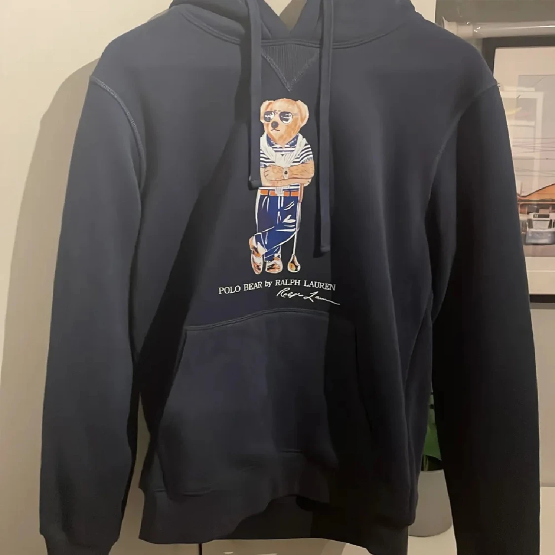 Mörkblå Polo Bear hoodie från Ralph Lauren
