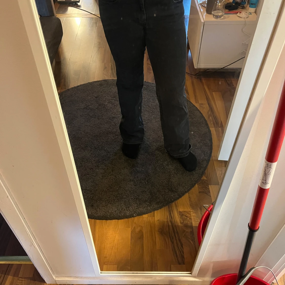 Svarta bootcut jeans från 157 med fickor - 2