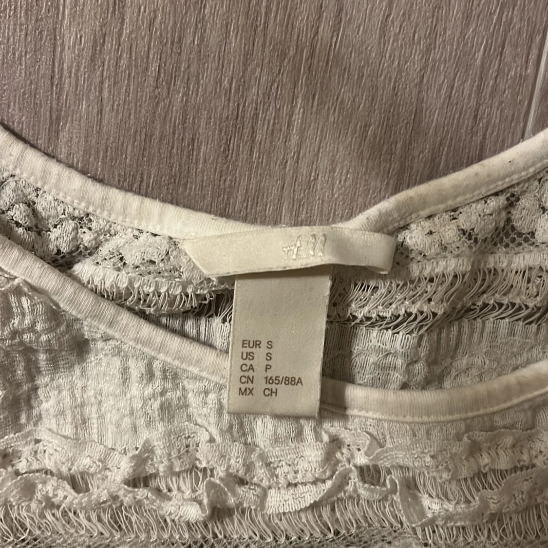 Vit spetsblus från H&M, stl S - 2